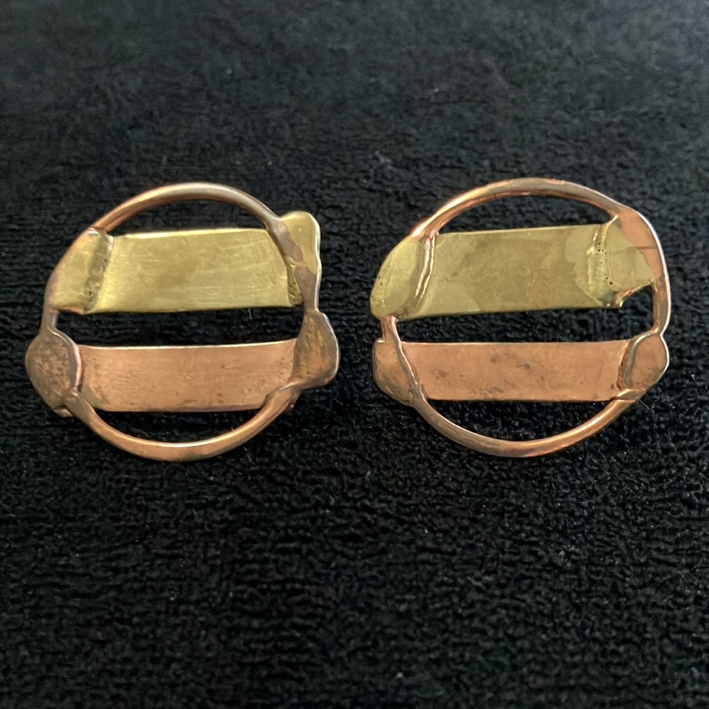 Artisan Crafted  Mixed Metal Geometric Statement Post Earrings